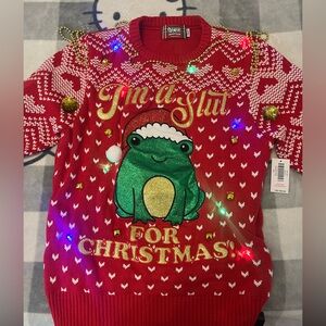 Funny light up Spencer’s Red Christmas sweater size M